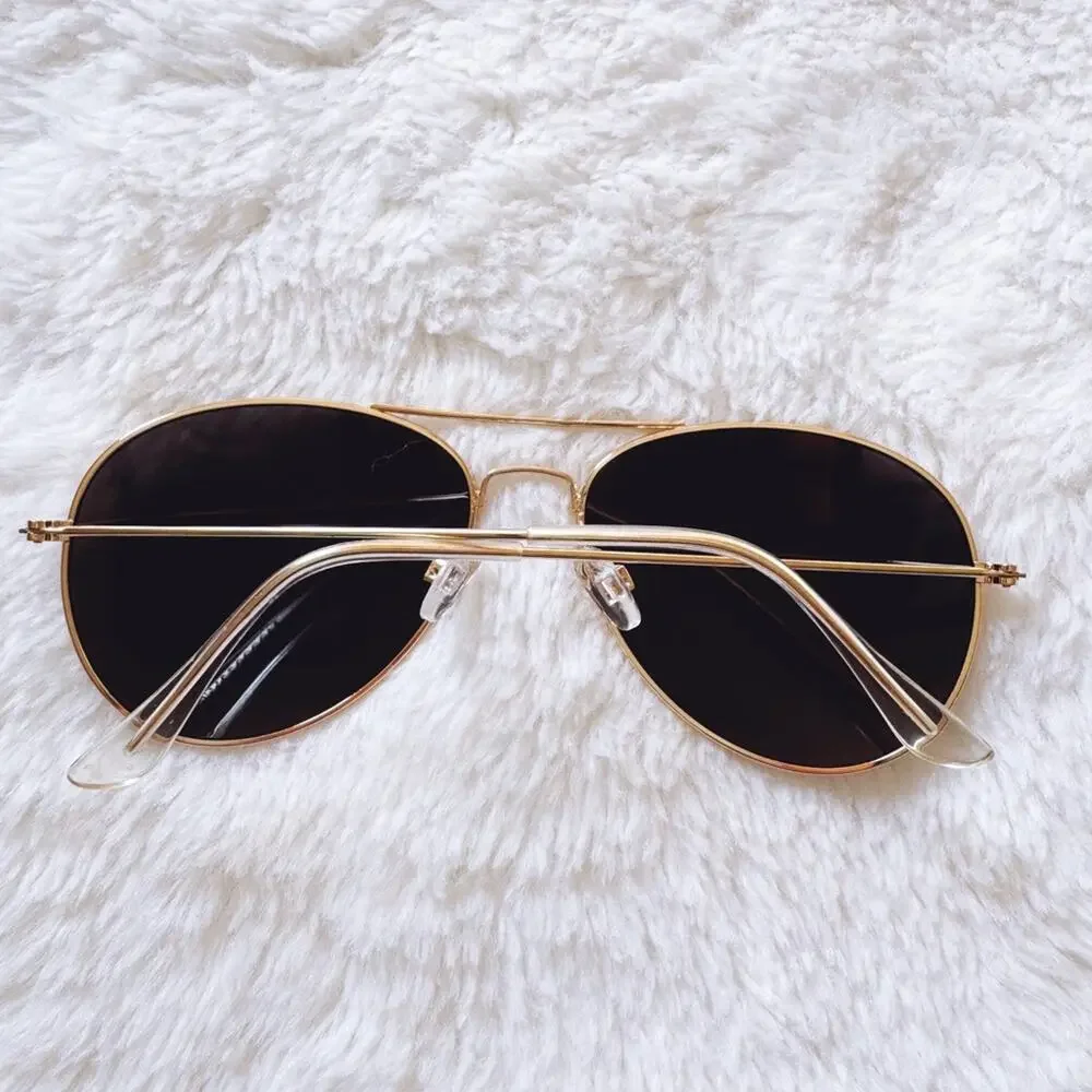 Flynn Gold W/ Mirrored Lenses Aviator Sunglasses